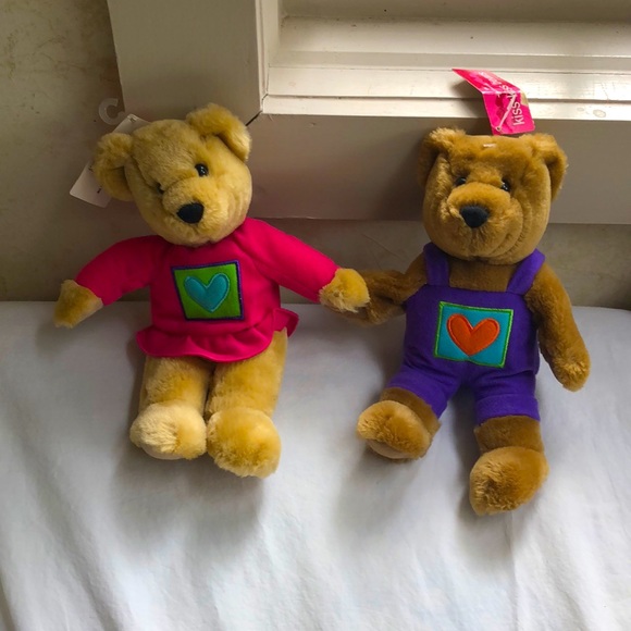 Vintage Hallmark KISS KISS BEAR hand holding couple - Picture 1 of 15